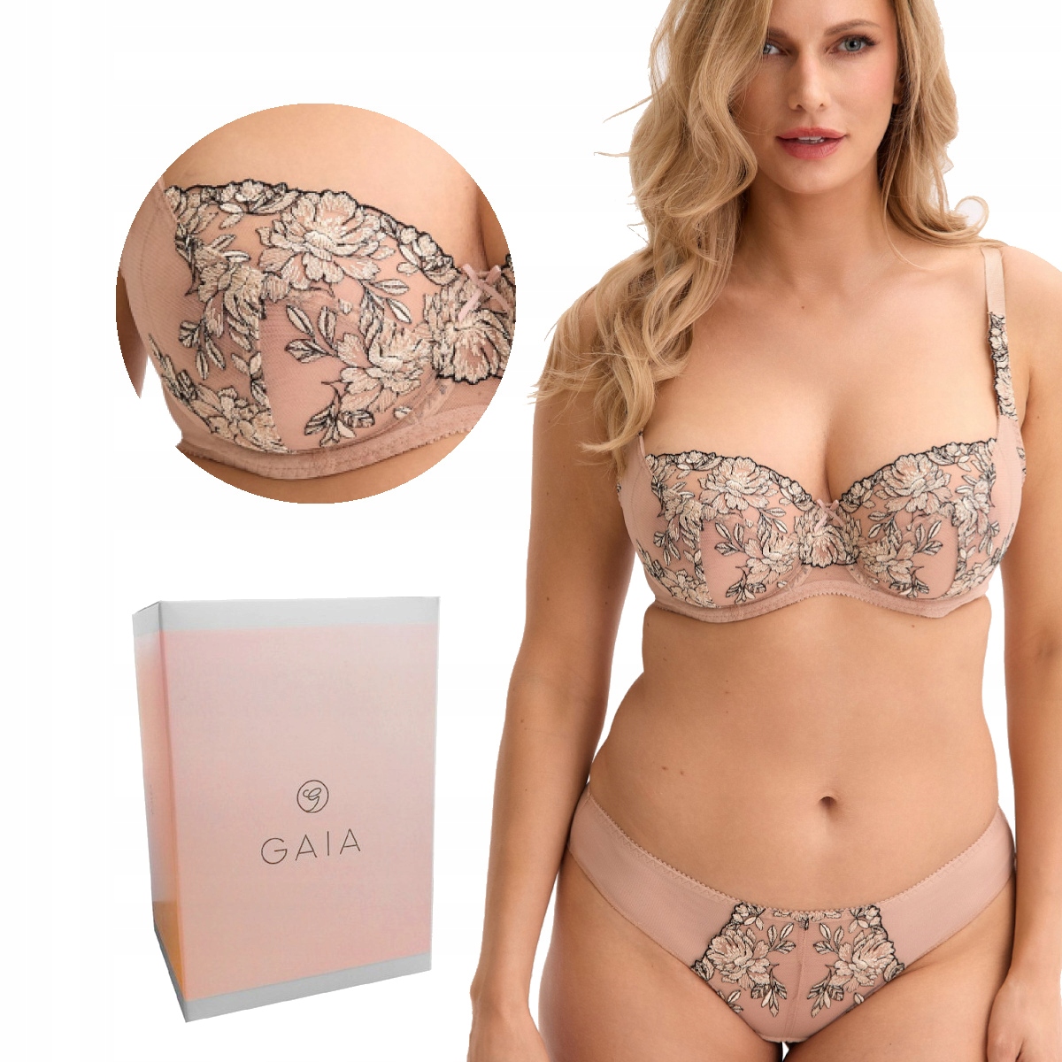 Podprsenka s výšivkou Soft Oriana 036 měkká béžová 80G