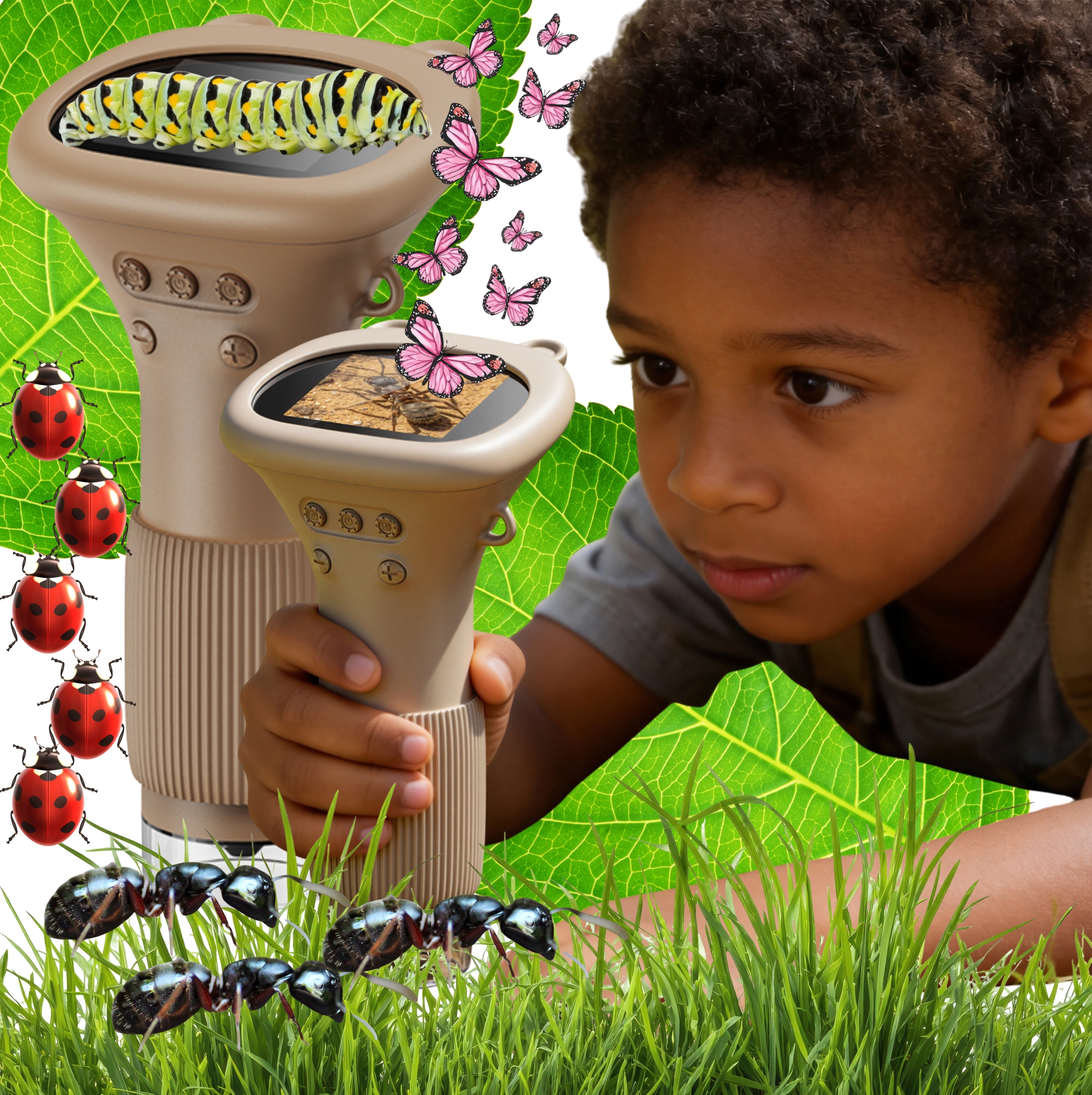 Mikroskop Pro Děti Vzdělávací Digitální Led Hd Kamera Usb Zoom 1000X Obrazovka