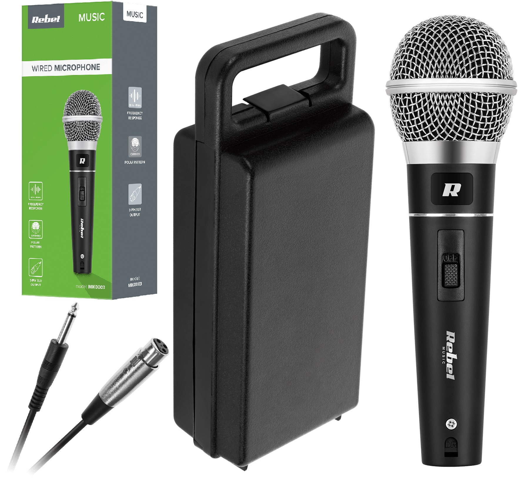 

Mikrofon Dynamiczny DM 604 Kabel 5M Etui Rebel