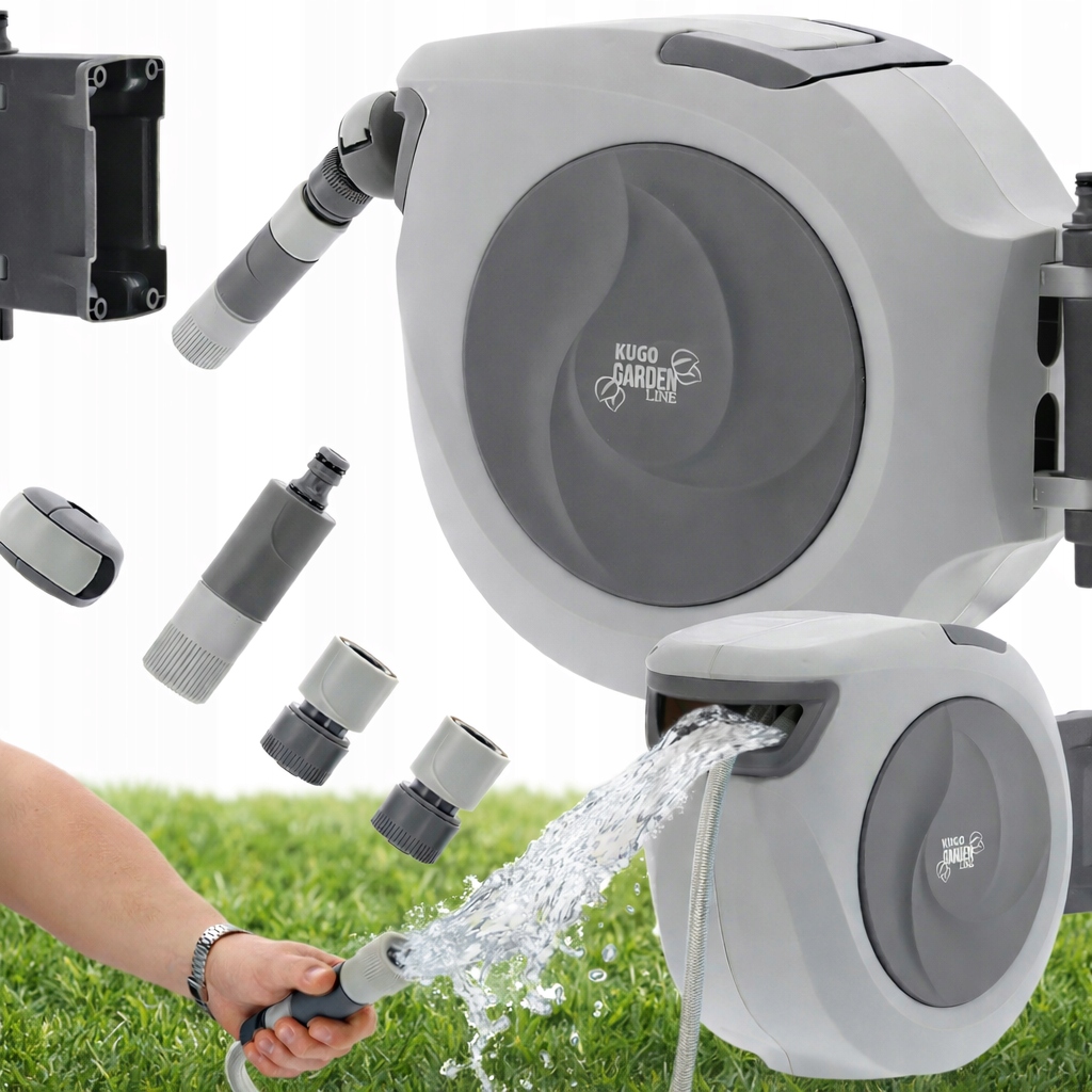 Záhradná Hadica Zvinovací Bubon 20 m 2 m 1/2" Automatický Zvinovač