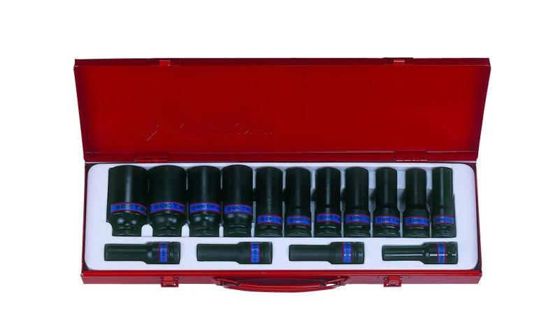 KING TONY NASADKI UDAROWE DŁUGIE 1/2" 15 elem