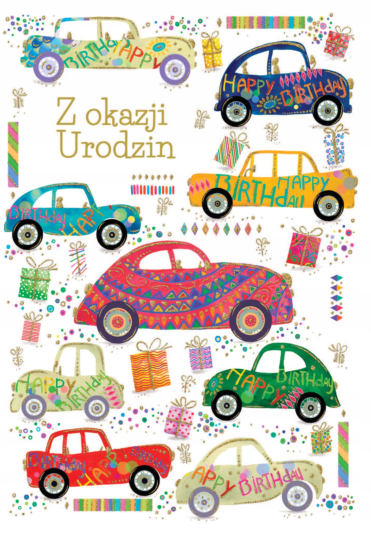 

Kartka urodzinowa z Samochodami Autami extra TS154