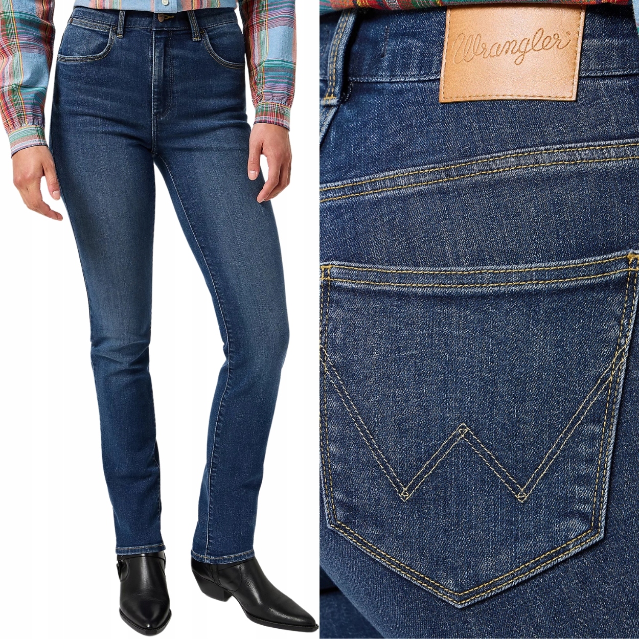 Wrangler Slim Full Ride dámské džíny s rovnými nohavicemi a vysokým pasem W27 L32