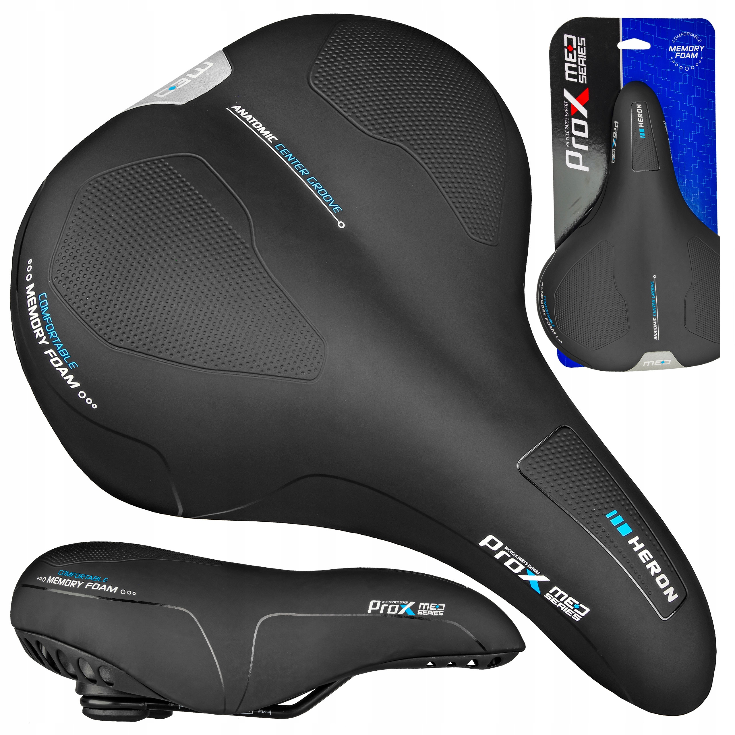 Siodełko Rowerowe Prox Heron Med Memory Foam Z Odblaskiem Miękkie