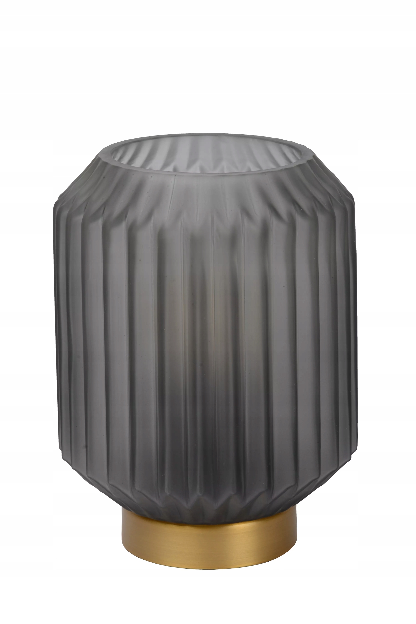 noční stolní lampa ze zlata, kouřové sklo, glamour stínidlo do ložnice Lucide