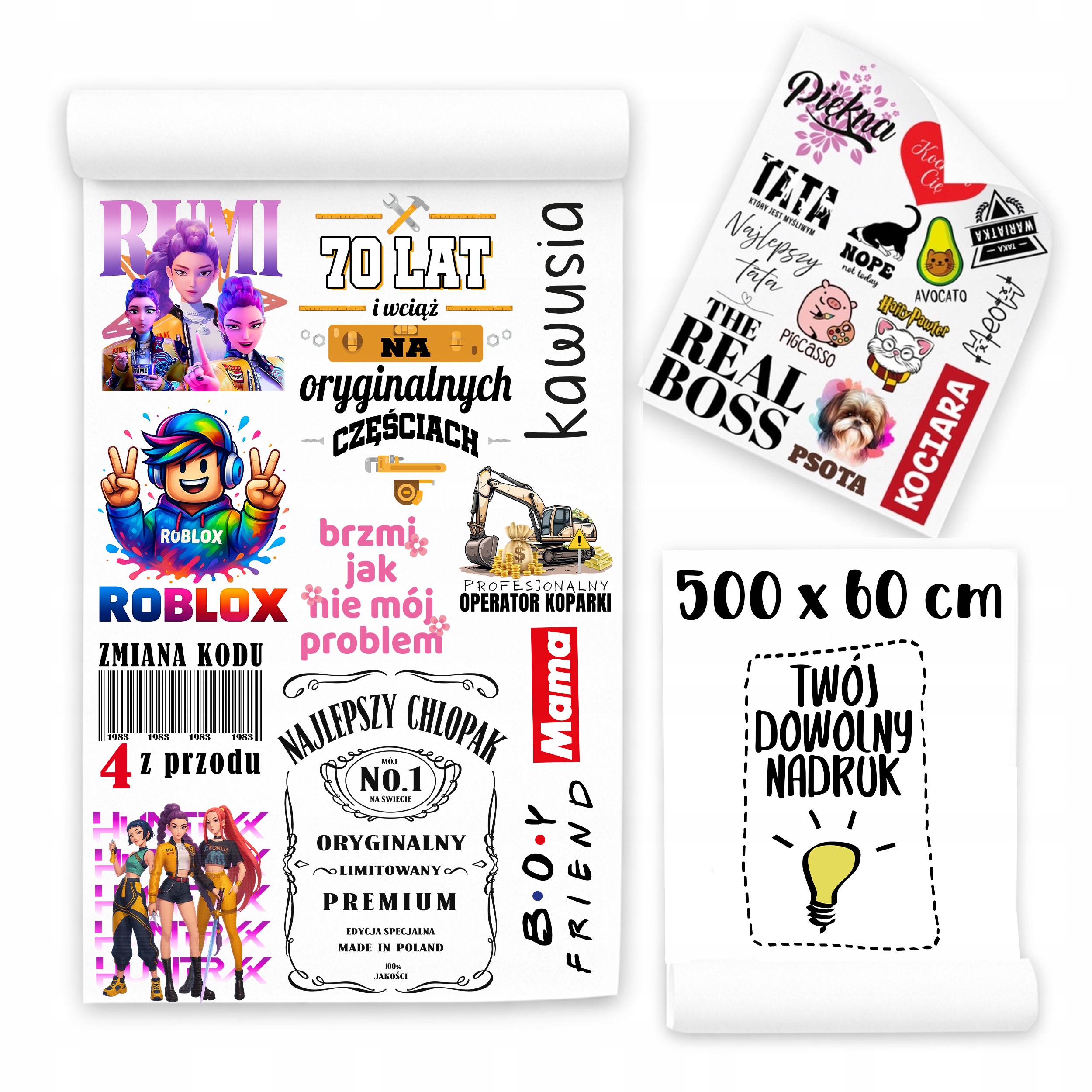 Výtisk Dtf Pro Samostatné Zahřátí Výtisku Dtf 60 cm x 500 cm