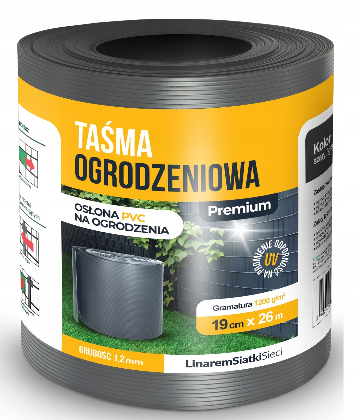 

Taśma Do Paneli Ogrodzeniowych Premium 26mb Grafit