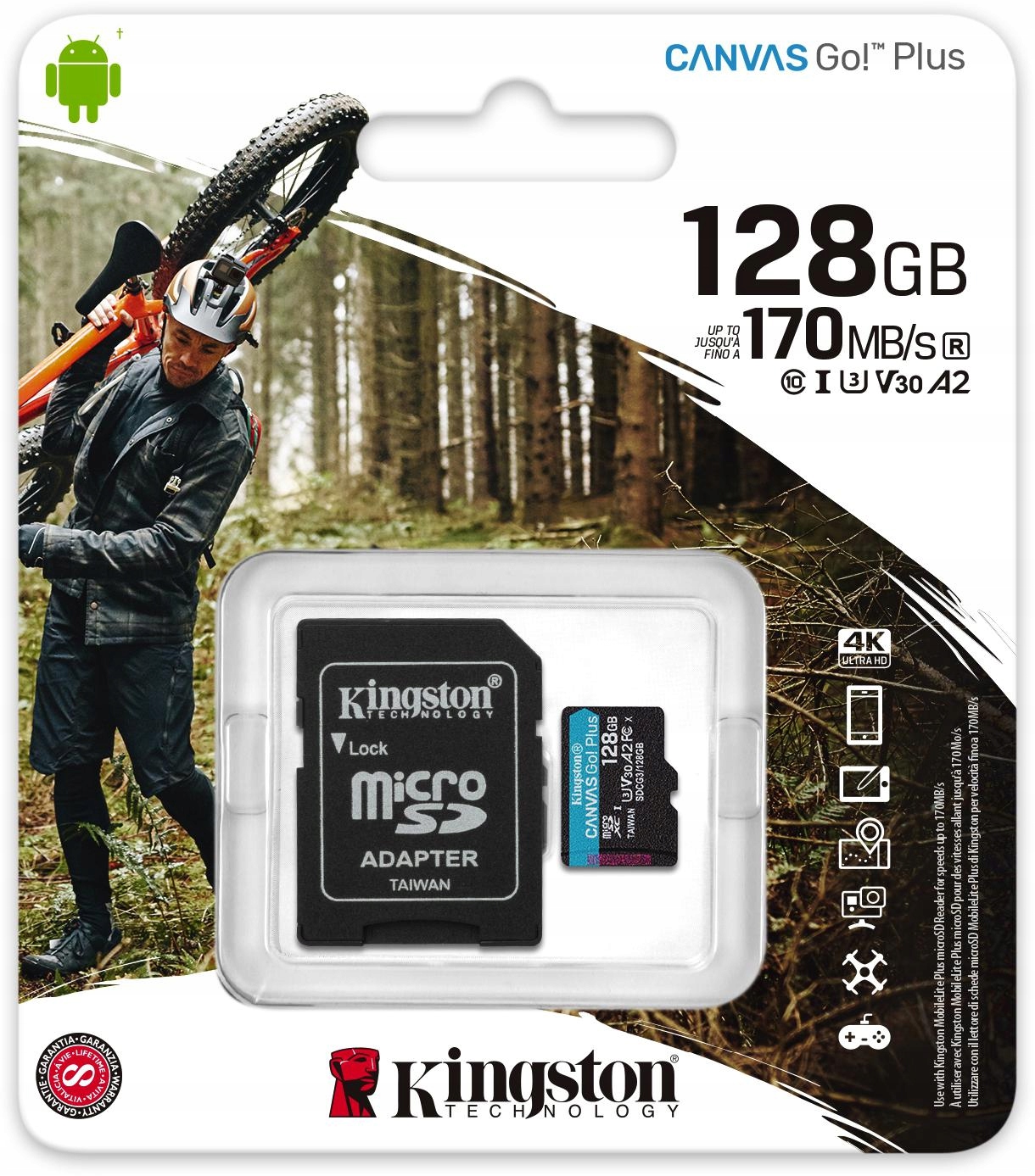 KARTA PAMIĘCI microSD 128GB 170MB/s Z ADAPTEREM SD Kingston Canvas Go! Plus Model Canvas Go! Plus