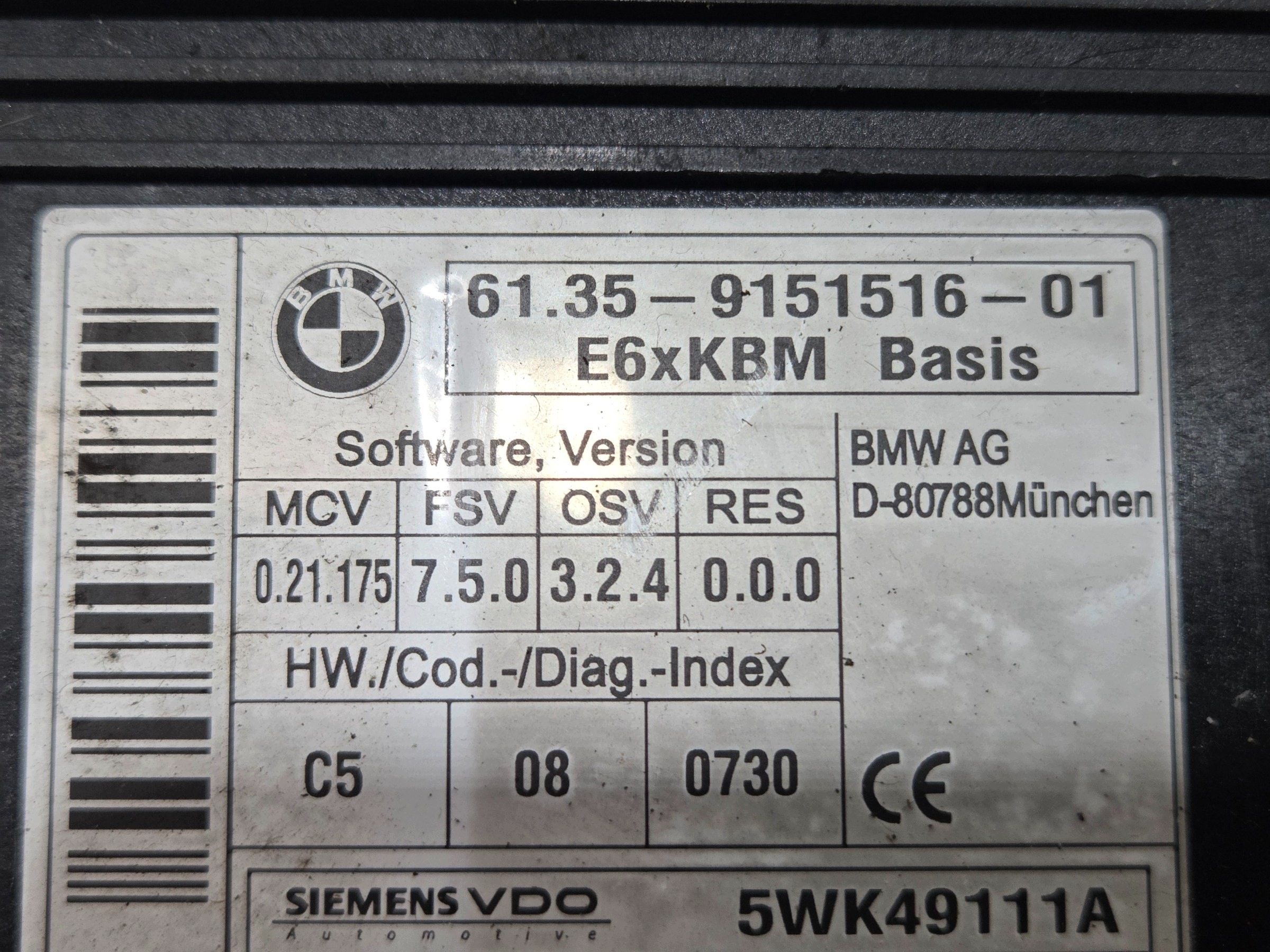 modul bedienteil KOMFORTU BMW E60 E61 LCI OE 9151516 (0001268)