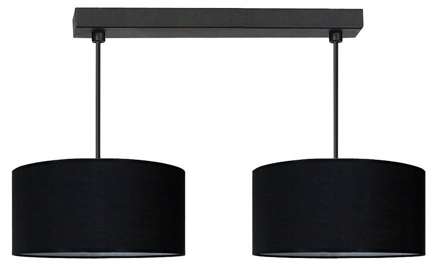 Żyrandol Lampa Sufitowa Wisząca Abażur 2 Czarna