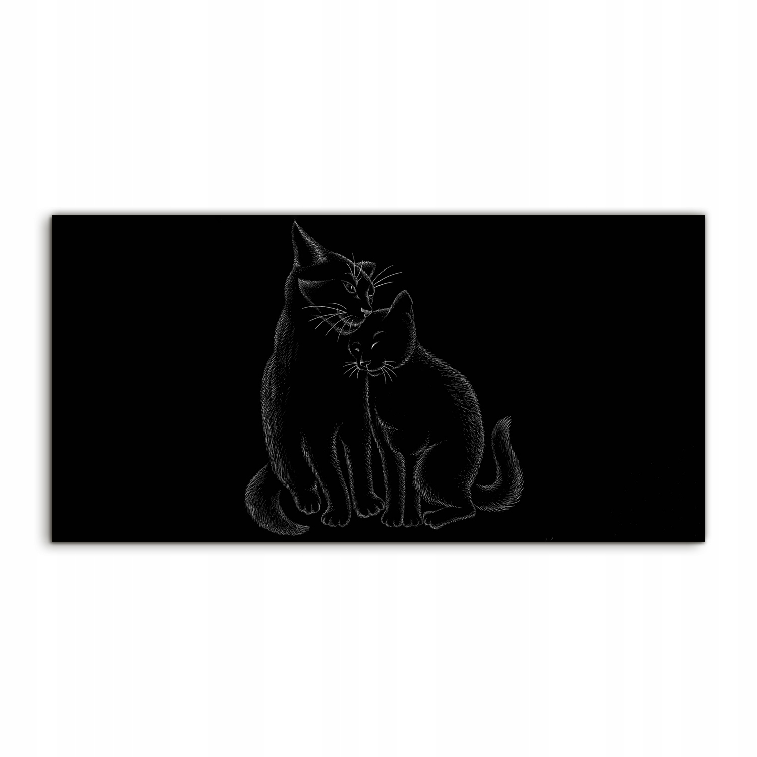 Obraz 140x70 s grafikou Mačka Láska Nástenné tetovanie