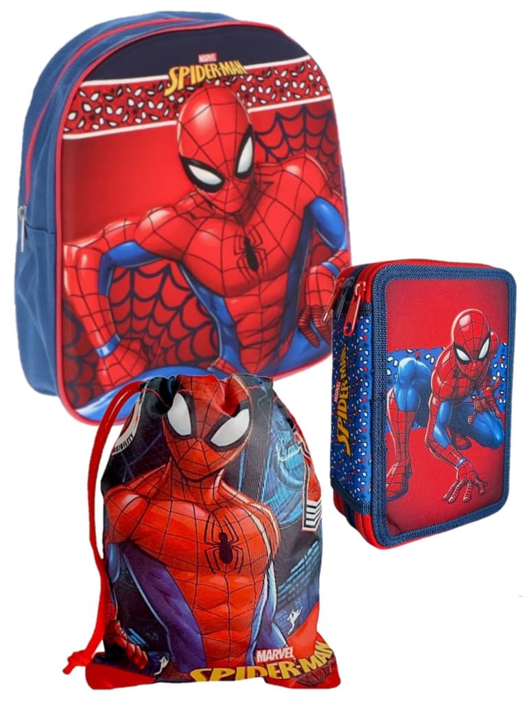 Zestaw do Przedszkola Szkoły SpiderMan Plecak Worek Piórnik z wyposażeniem