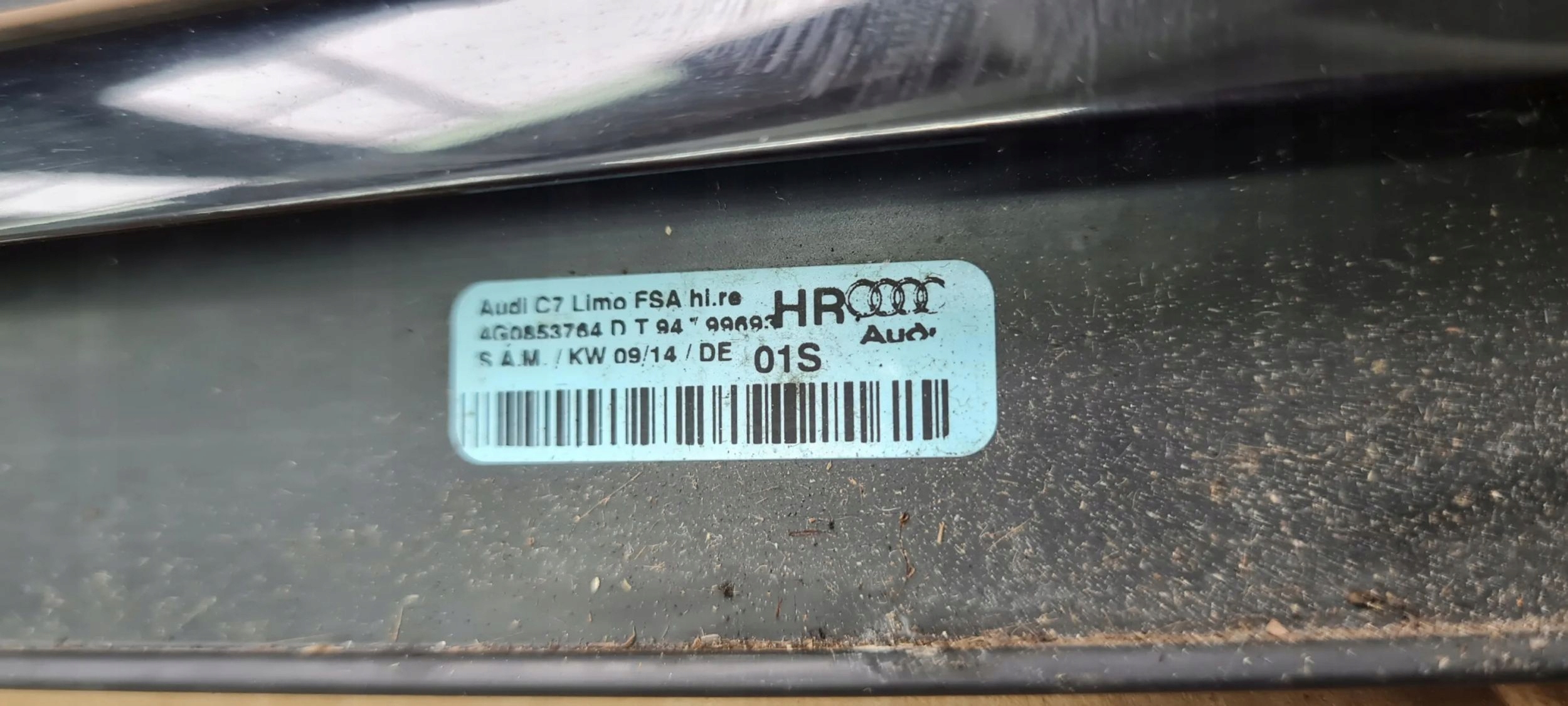 A6 C7 4G moulding dust right rear part SLINE black BLACK 4G0853764A