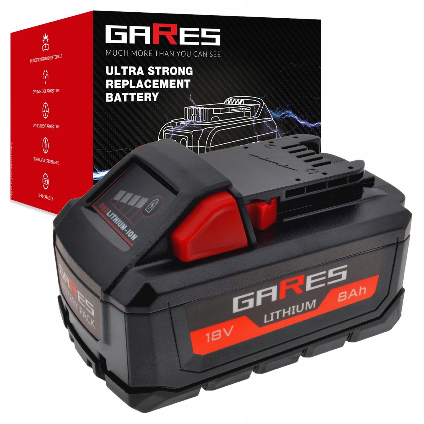 Akumulator Gares do Milwaukee M18 B5 HB5 B6 HB8 HB12 18V 8,0Ah