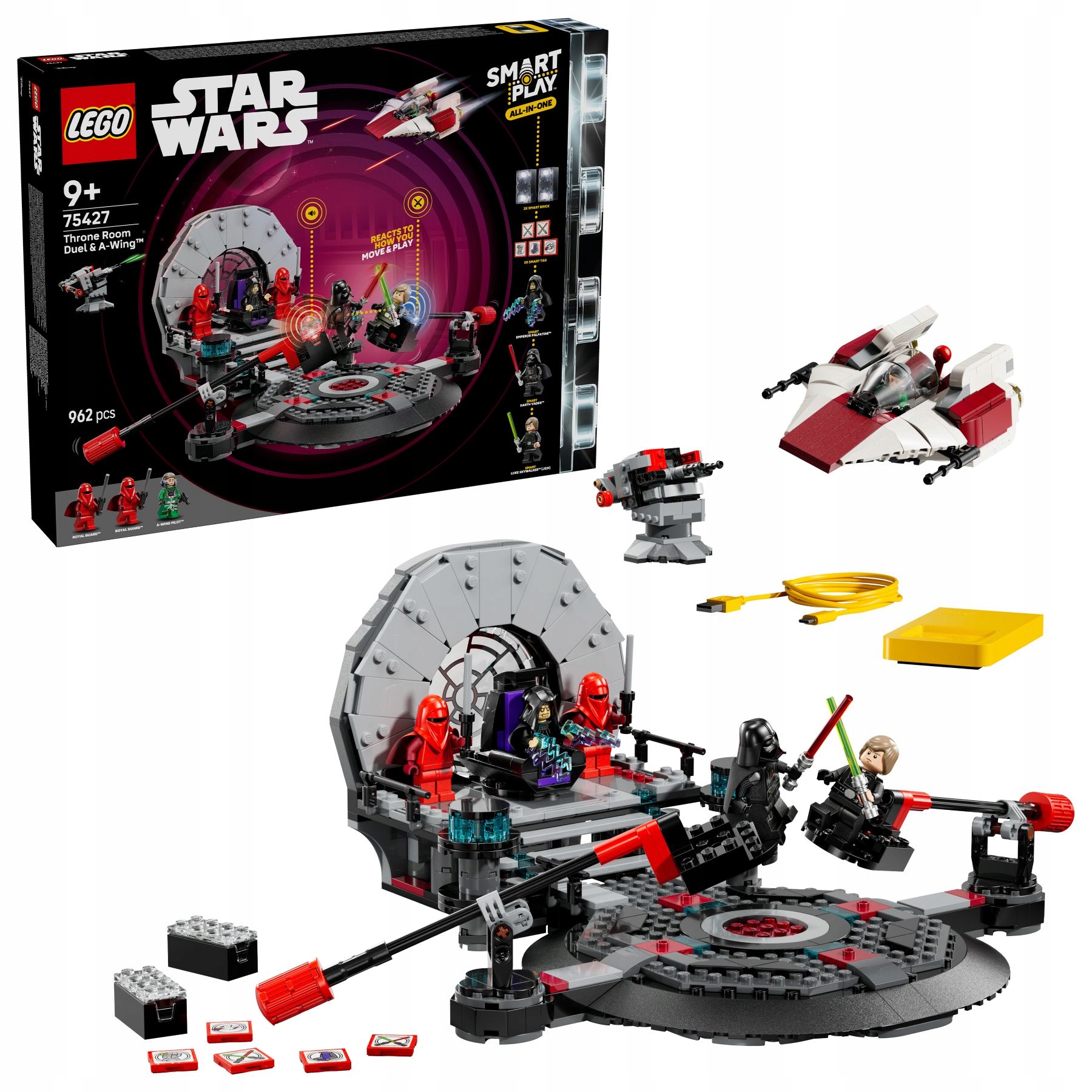 stavebnice Lego Star Wars 75427 Smart Play: Souboj v trůnním sále a A-Wing