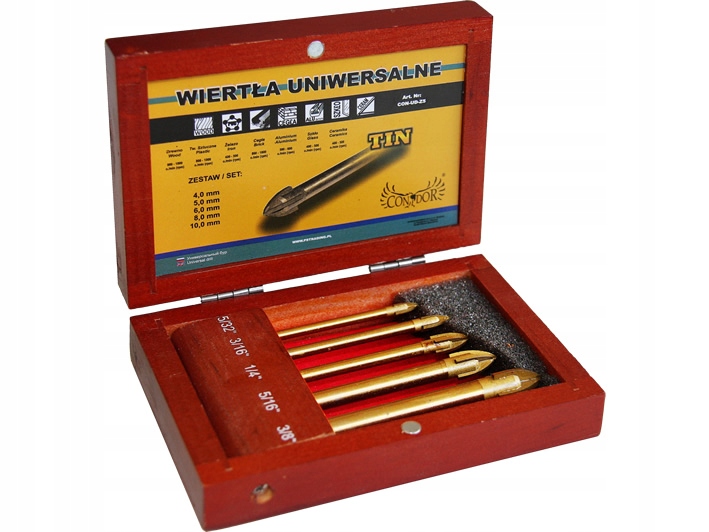 

Wiertła Wiertło Uniwersalne Tytanowe 4,0-10,0mm 5x