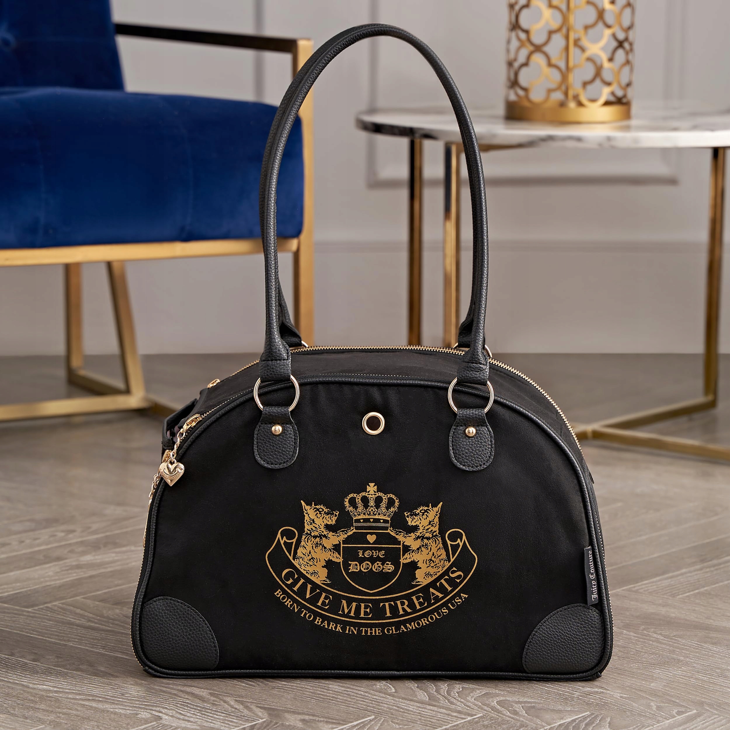 JUICY COUTURE Stylowa Czarna Torba Transportowa Dla Małych Psów i Kotów — miniatura 7