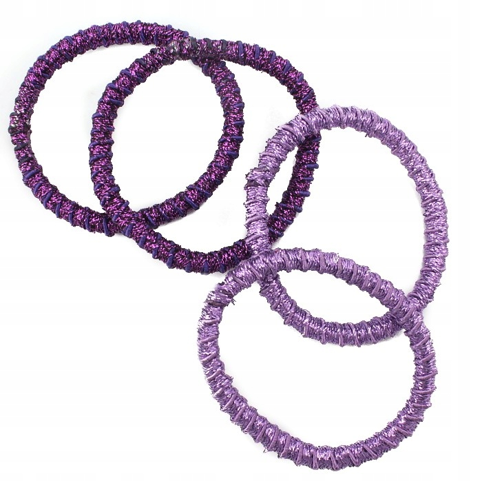 MOCNE GUMKI DO WŁOSÓW LILIOWE 4 SZTUKI