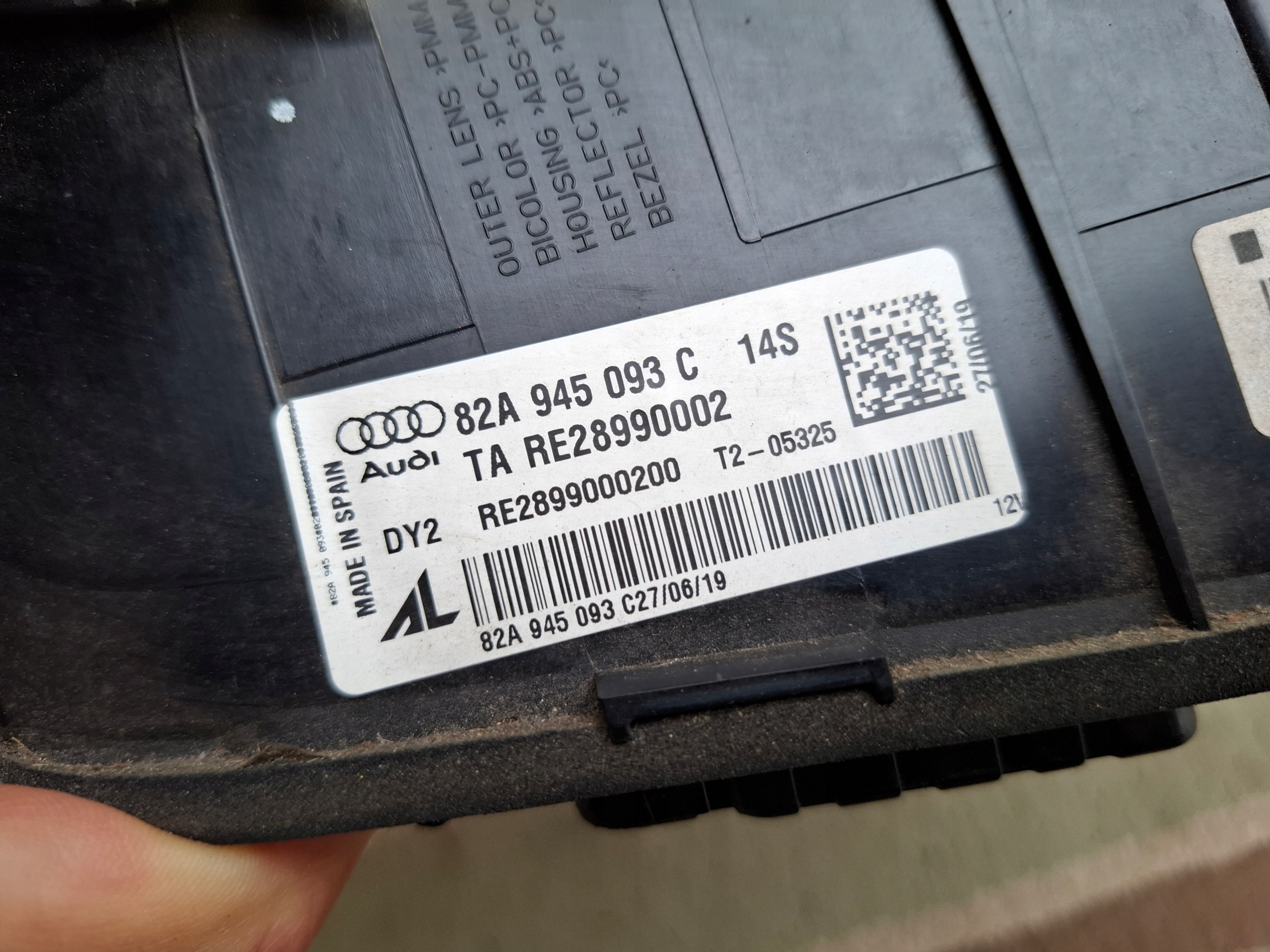 AUDI A1 II 82A light bonnet left rear LED 82A945093C