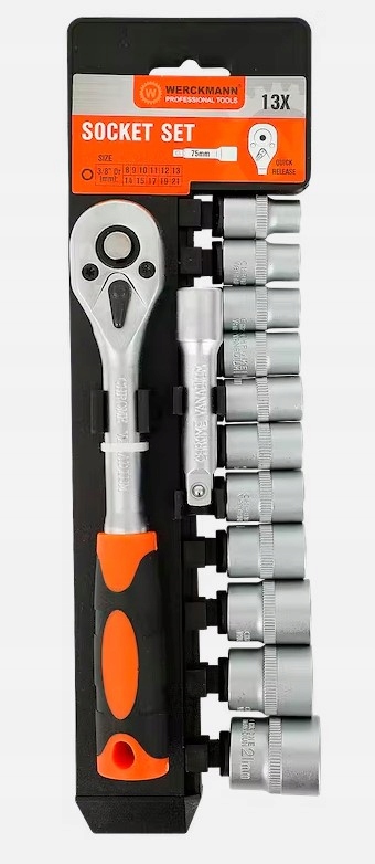 

Zestaw Kluczy Nasadowych 3/8" Grzechotka 13EL