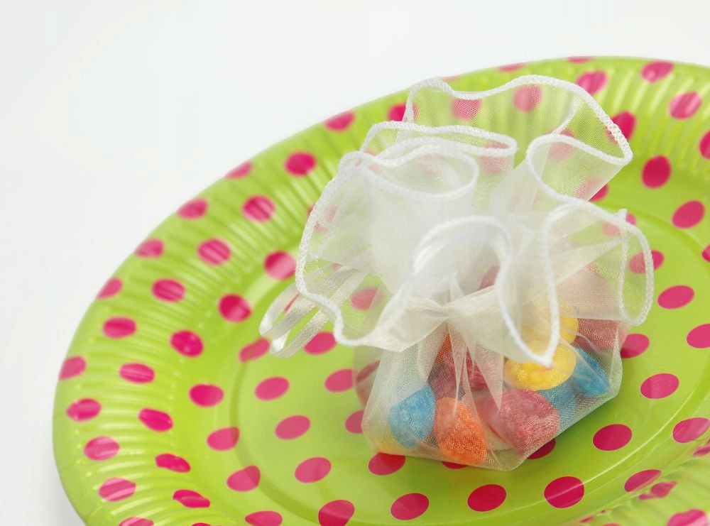 WORECZKI Z ORGANZY BIAŁE upominki dla gości na komunie ślub wesele 10 szt Rodzaj organza