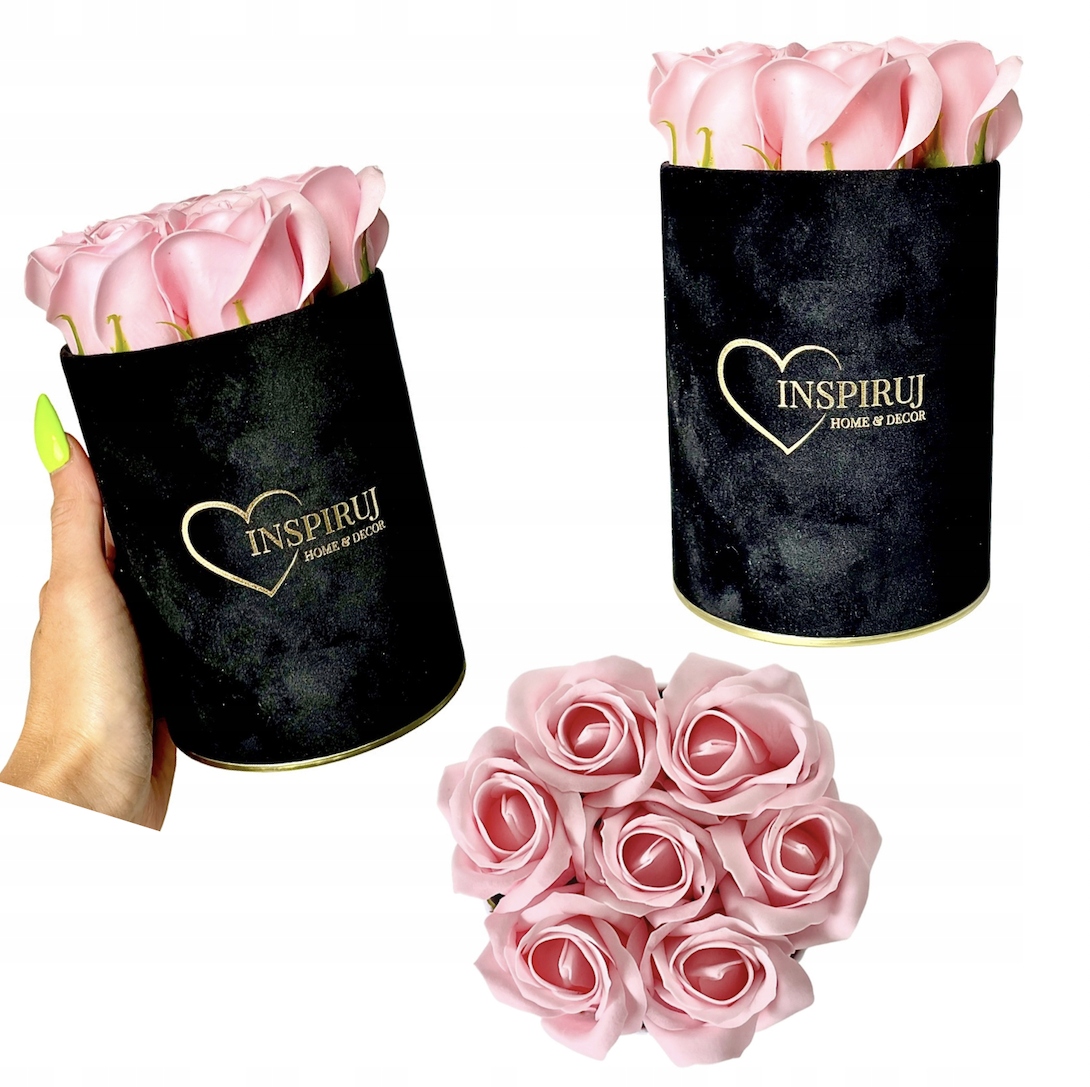 

Flowerbox kwiaty mydlane bukiet róż w pudełku