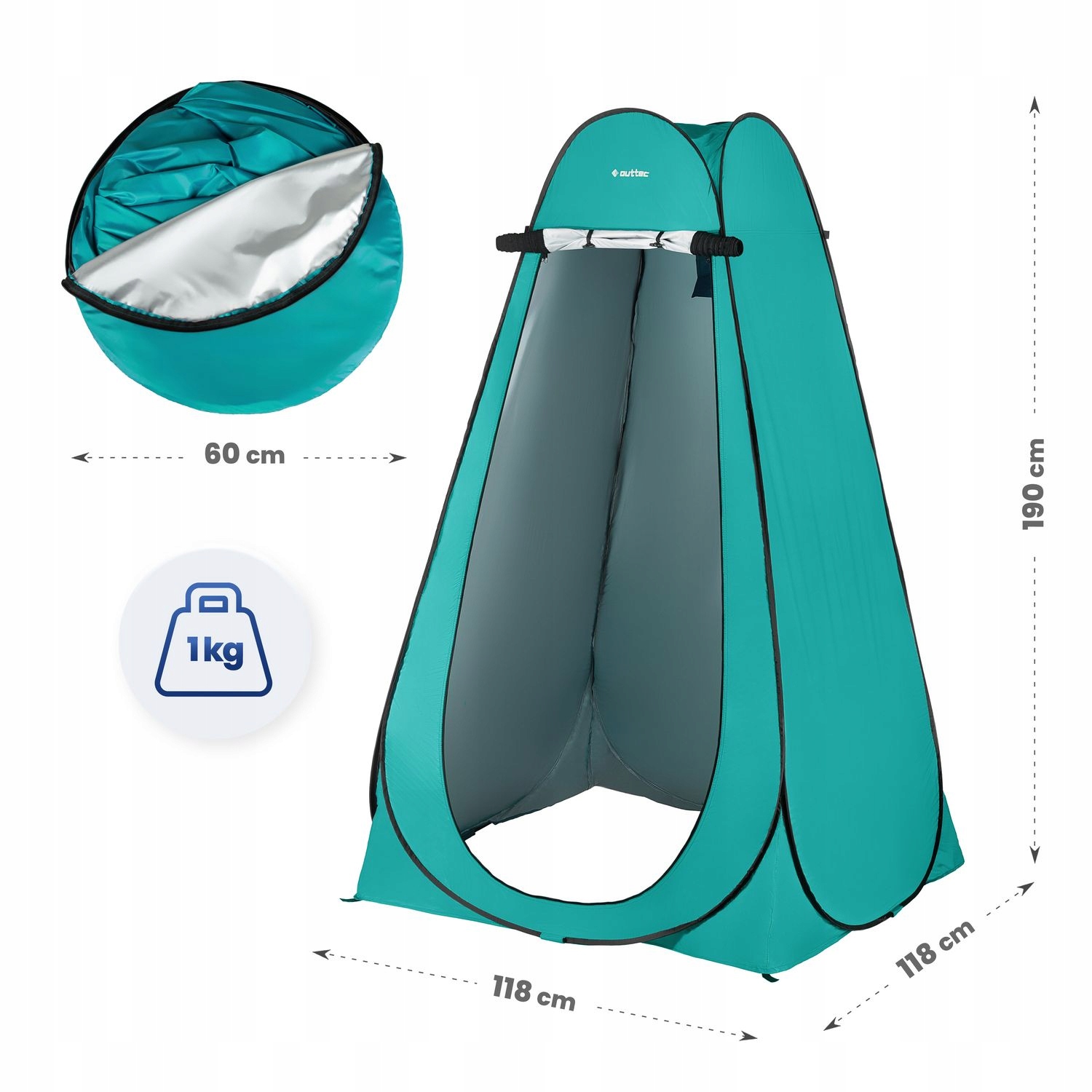NAMIOT TOALETA PRYSZNIC PRZEBIERALNIA OSŁONA PRZENOŚNA KEMPINGOWA OUTTEC Rodzaj turystyczne