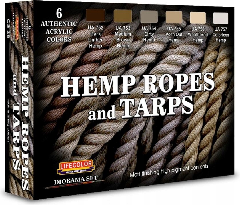 Sada barev Hemp Ropes and Tarps 6x22 ml Lifecolor CS28