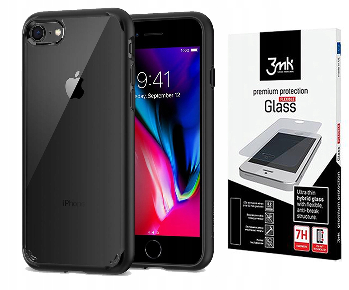 

Etui do Iphone 7/8 Spigen Ultra Hybrid 2 Szkło 3MK