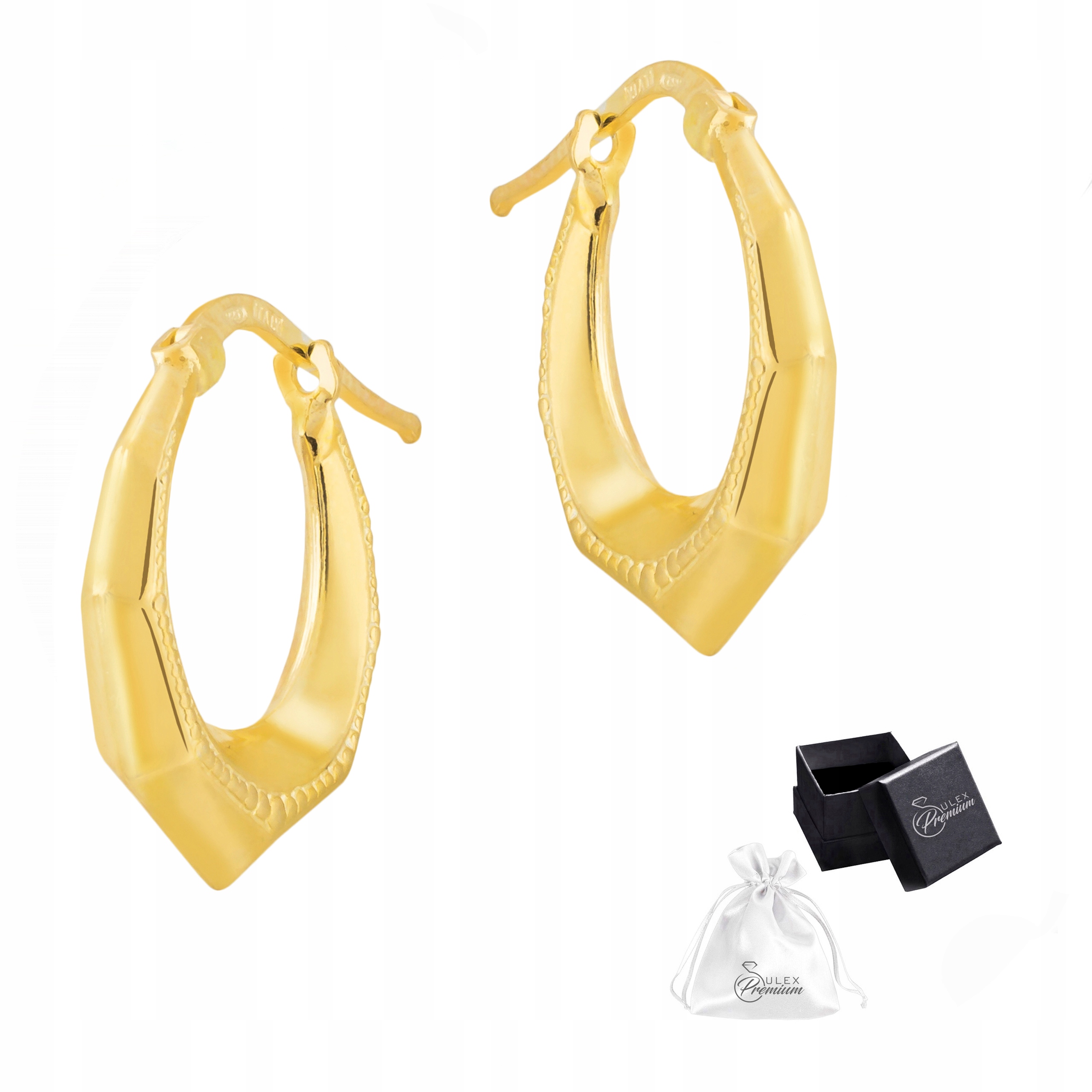 Stříbrné náušnice ryzost 925 Elegantní geometrické zlaté Náušnice