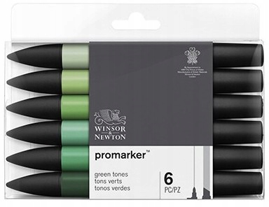 Fixy dvoustr. okr./zkosený ProMarker sada. 6 Ks.