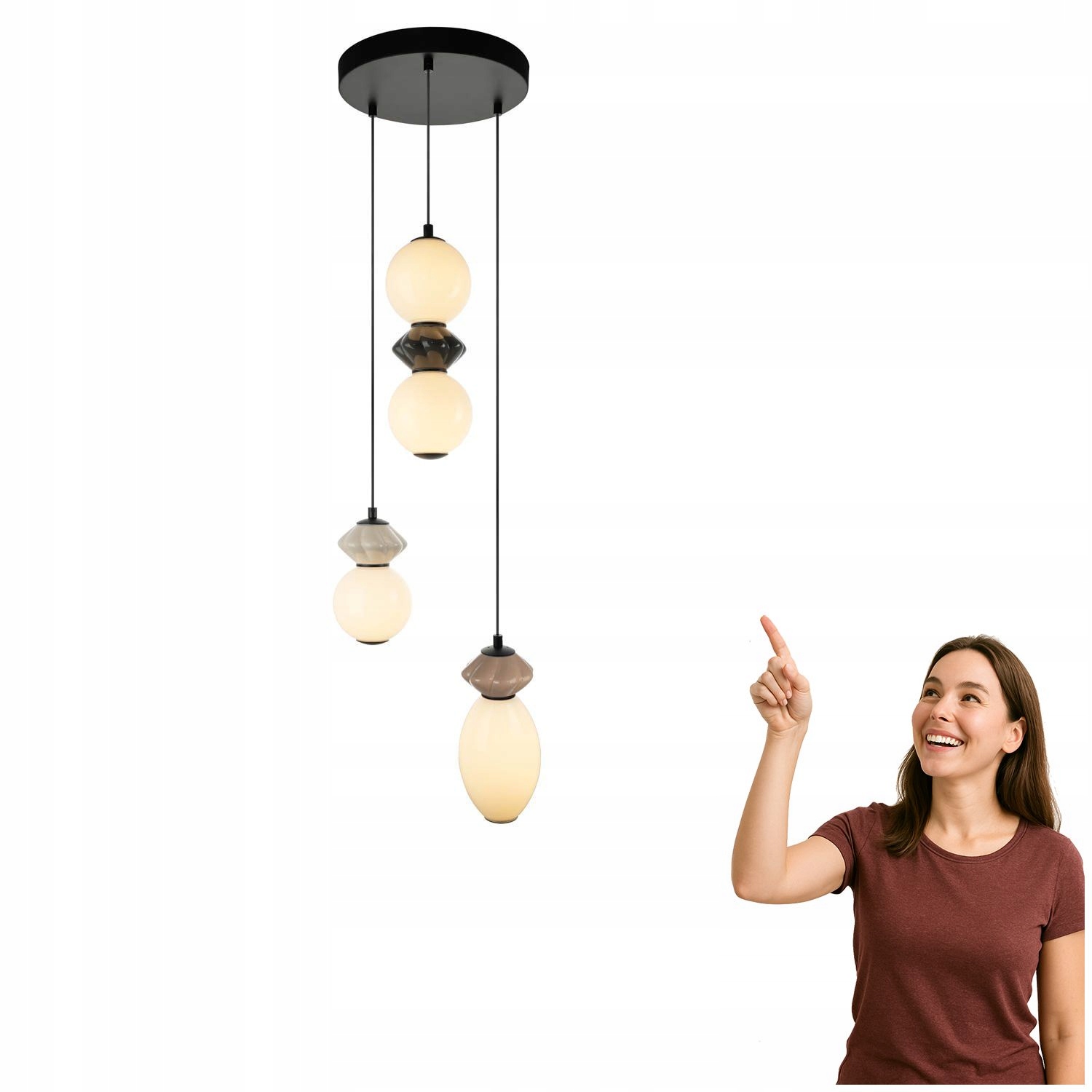 Závesná Led lampa 19W Balos PND-94921-4R-BK Italux