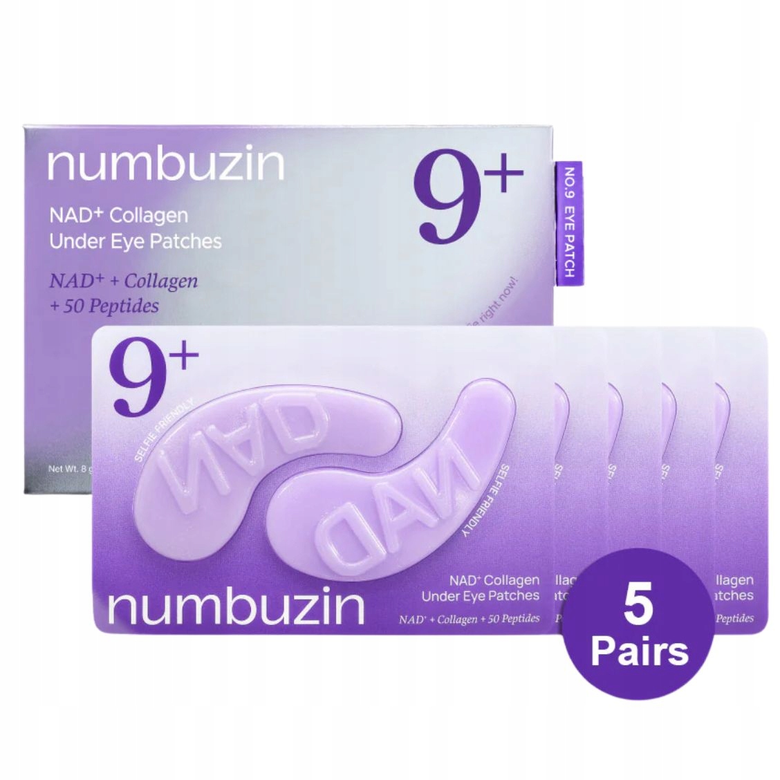 Numbuzin No.9 Nad+ náplasti pod oči 50 peptidů Kofein Vyhlazení 10 kusů