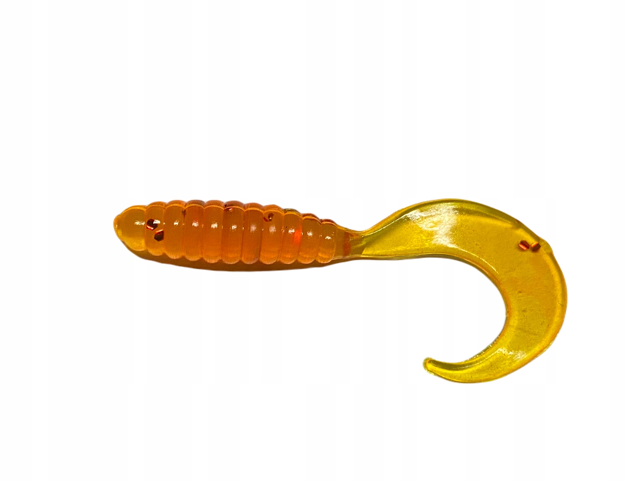 Manns Twister M-036 4cm Pomarańczowy z Czerwonym Brokatem 3szt.