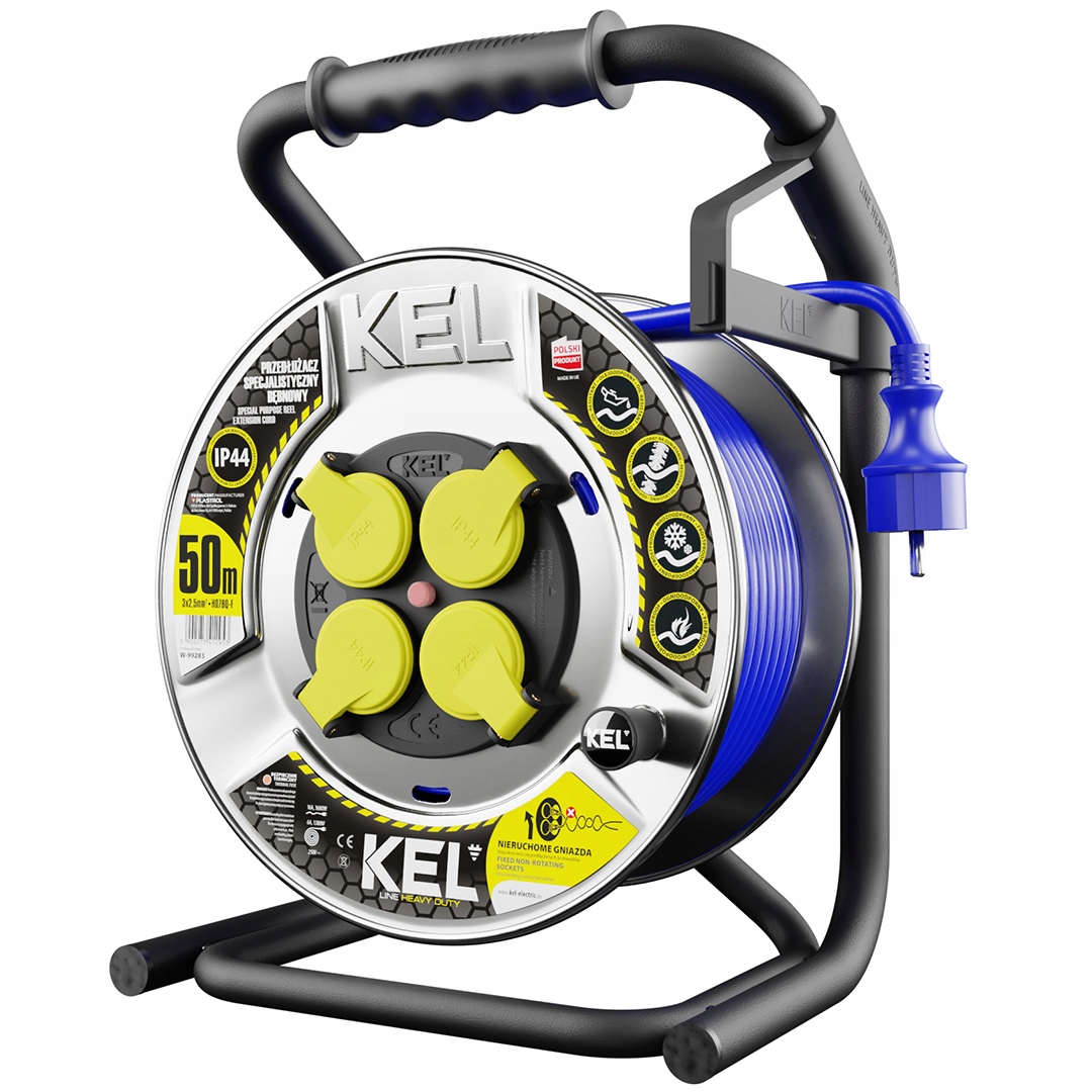 Predlžovací Kábel bubnový 50 m 3x2,5 mm H07BQ Kel W-99283