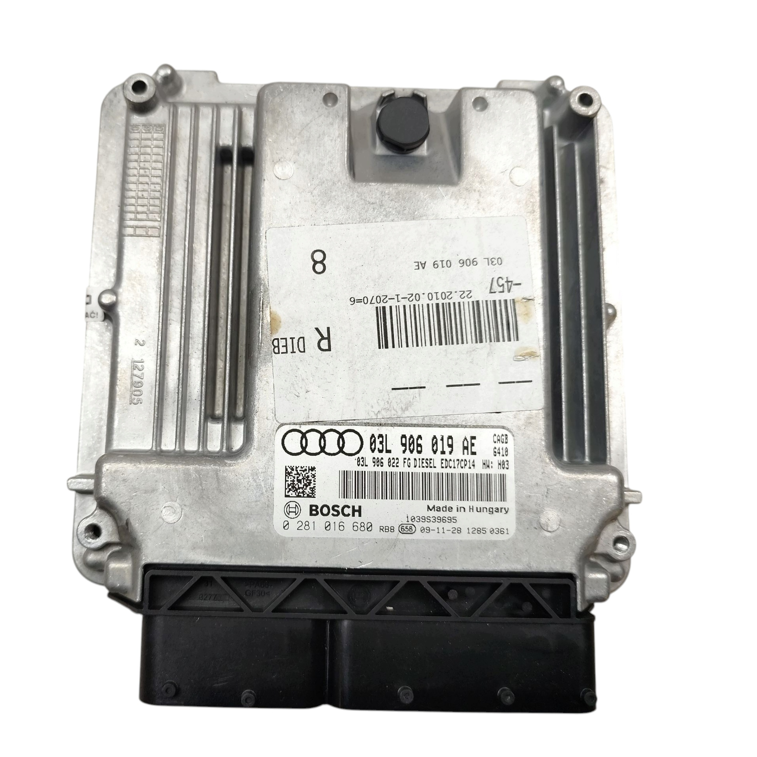 computer control unit of the engine AUDI A6 C6 2.0 TDI CAGB 03L906019AE 0281016680