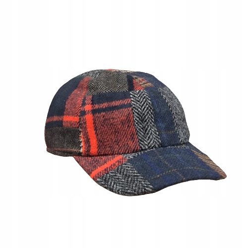 Pánská barevná vlněná zimní baseballová čepice kšiltovka patchwork