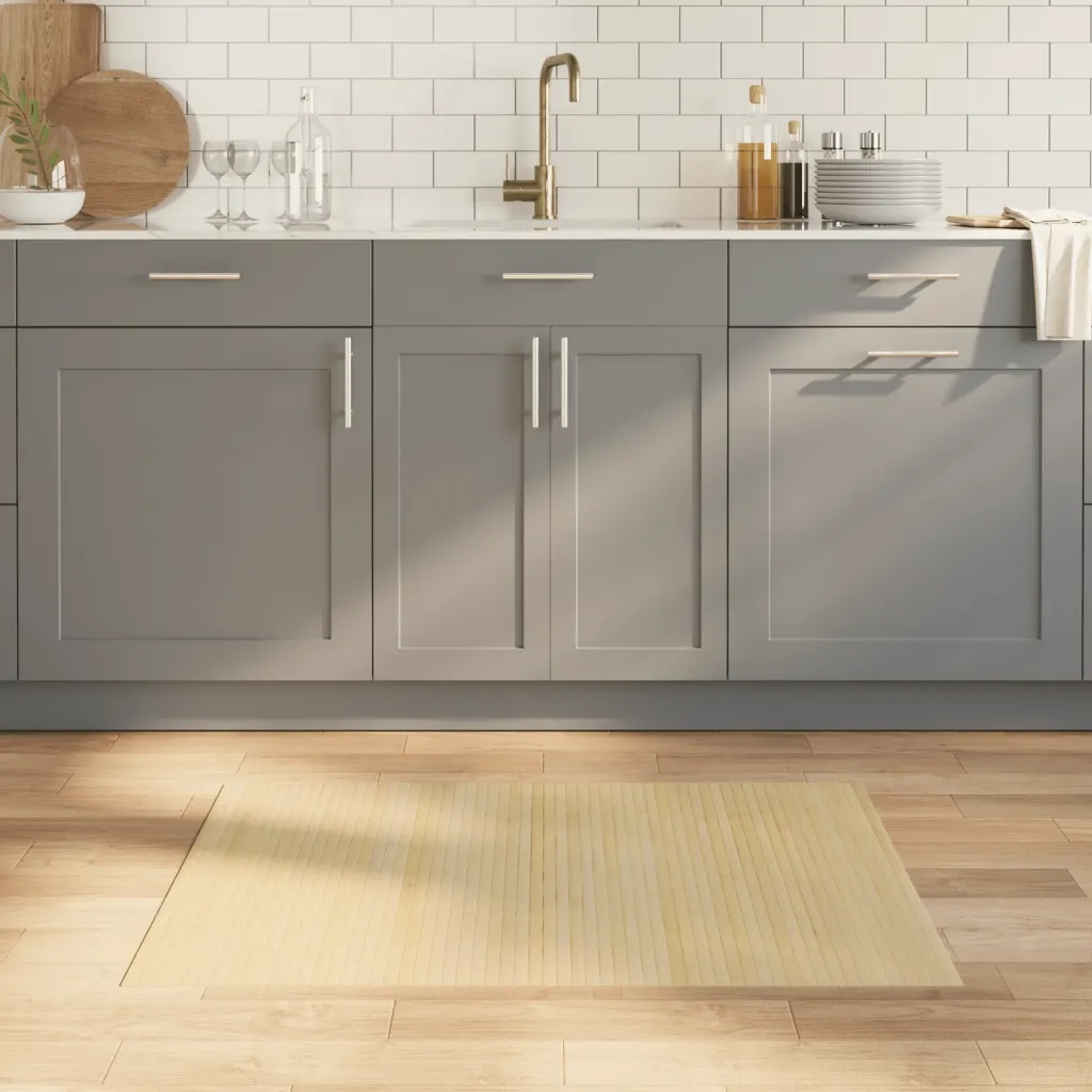 Koberec obdélníkový světle přírodní 70 x 100 cm bambus Béžová 376741