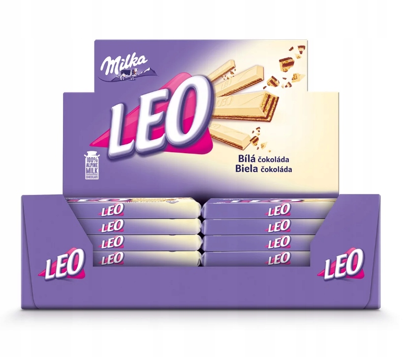 Milka Wafelki w białej czekoladzie Leo 33,3g x 32szt