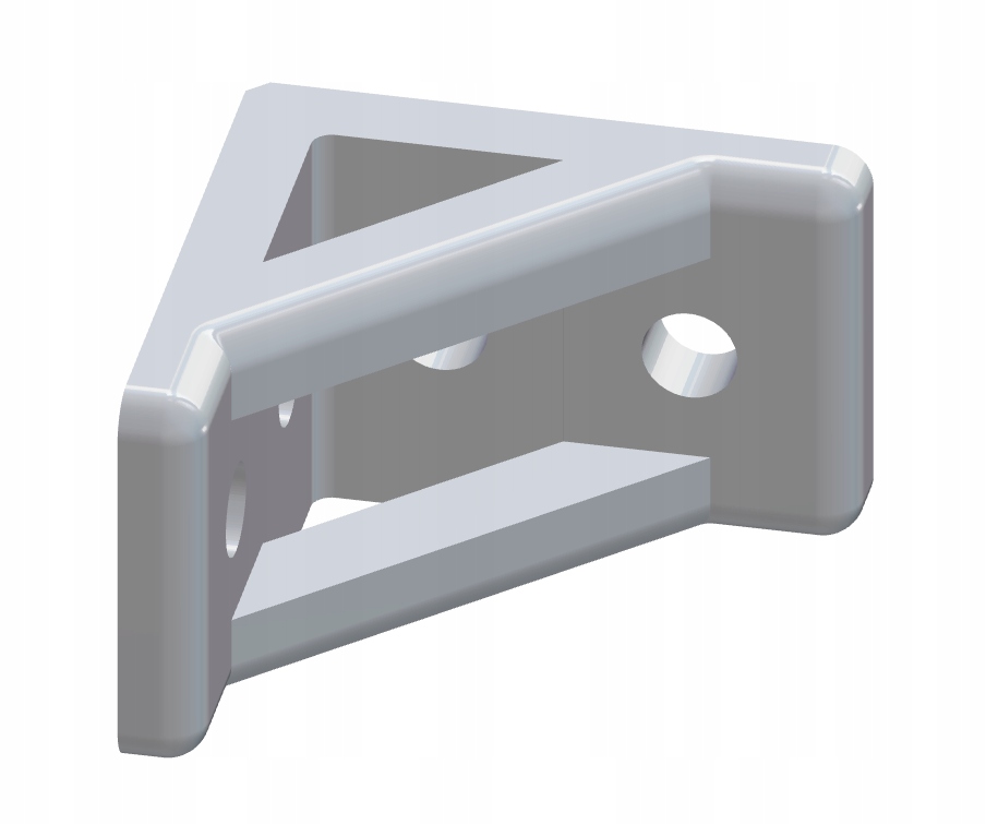 Podpora pod półkę 30x30x20mm, otwór 4mm- 4szt. Biała