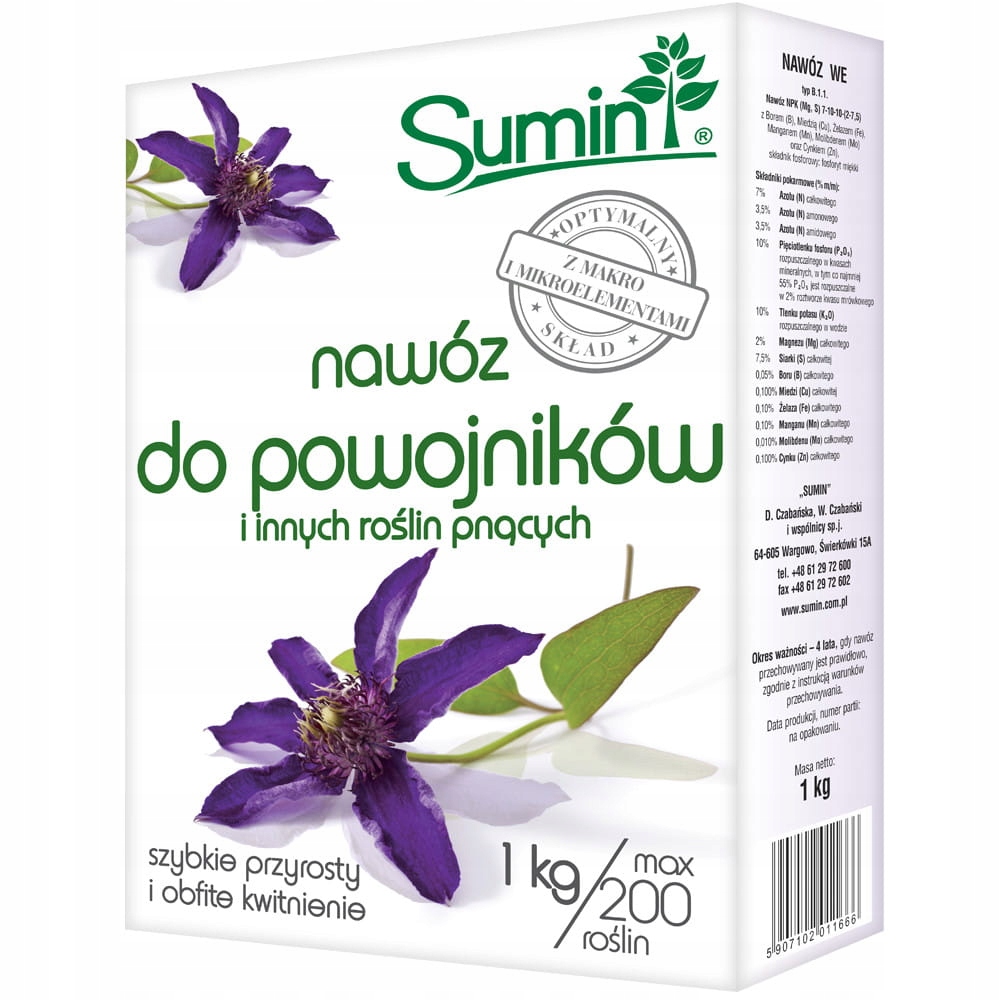 

Nawóz Do Powojników i Roślin Pnących 1 kg Sumin