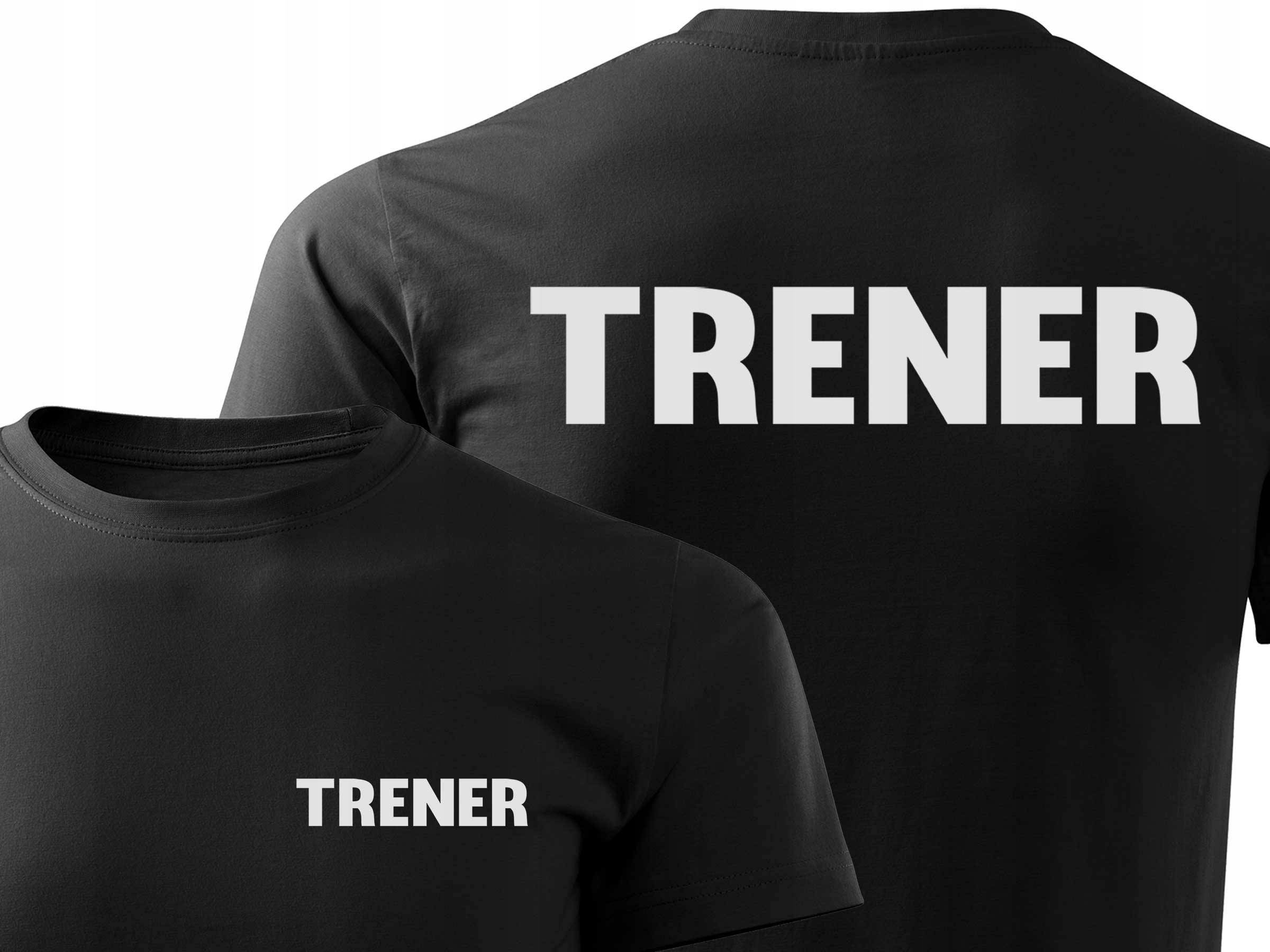 

Czarny T-shirt Z Napisem Odblaskowym Trener roz. M