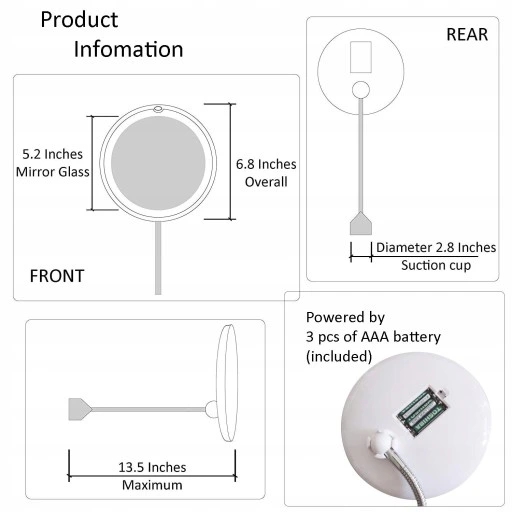 10x Powiększające lusterko do makijażu obrotowa Marka inna marka