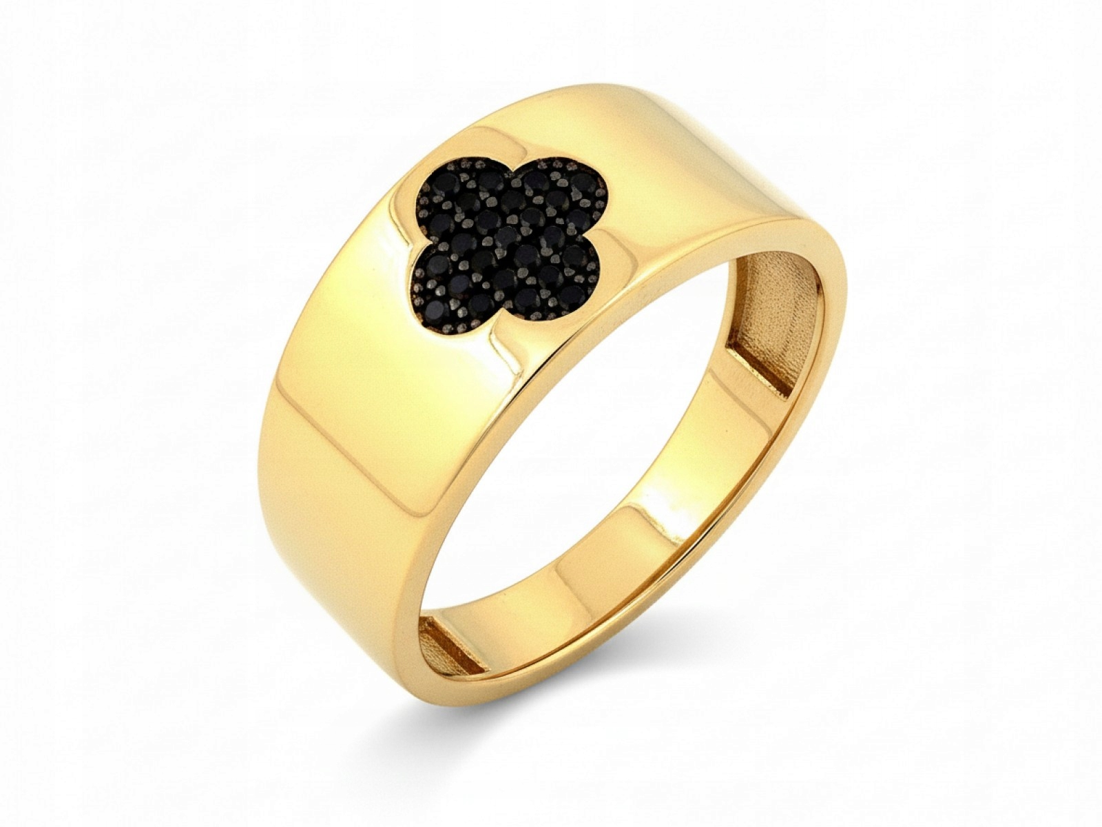 Prstýnek ze zlata 585 s zirkony, kytička, módní pro maminku