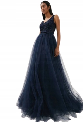 Coast Šaty Maxi Tmavě Modré 44 Yfj