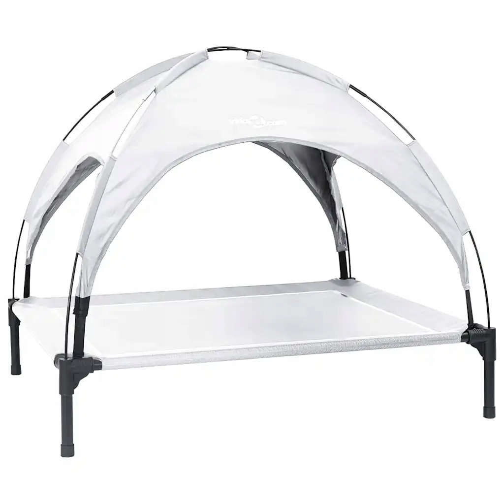 Levně Psí postel Stříbrně šedá 104 x 86 x 84,5 cm Ocel