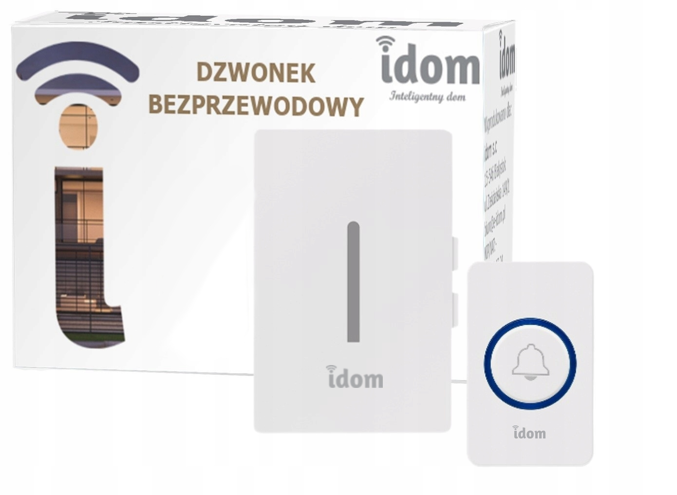 BEZPRZEWODOWY DZWONEK DO DRZWI IDOM + BATERIA