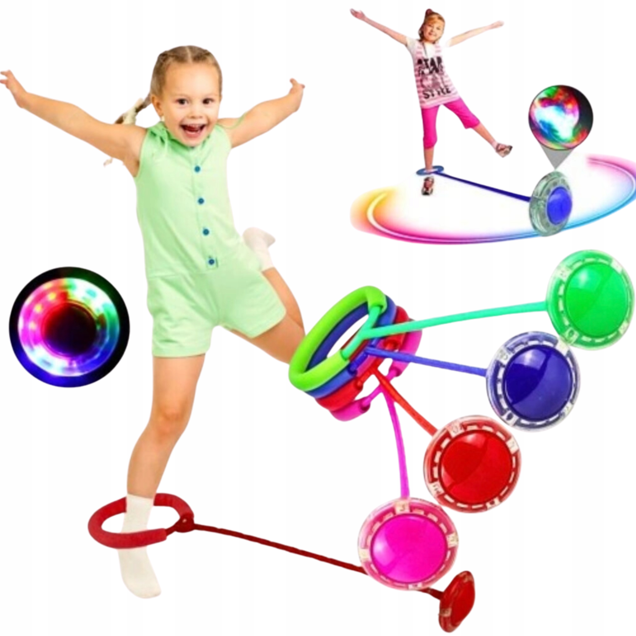 ŚWIECĄCA SKAKANKA LED NA NOGE HULA HOP SKIPPER HULAHOP ZABAWKA DLA DZIECI