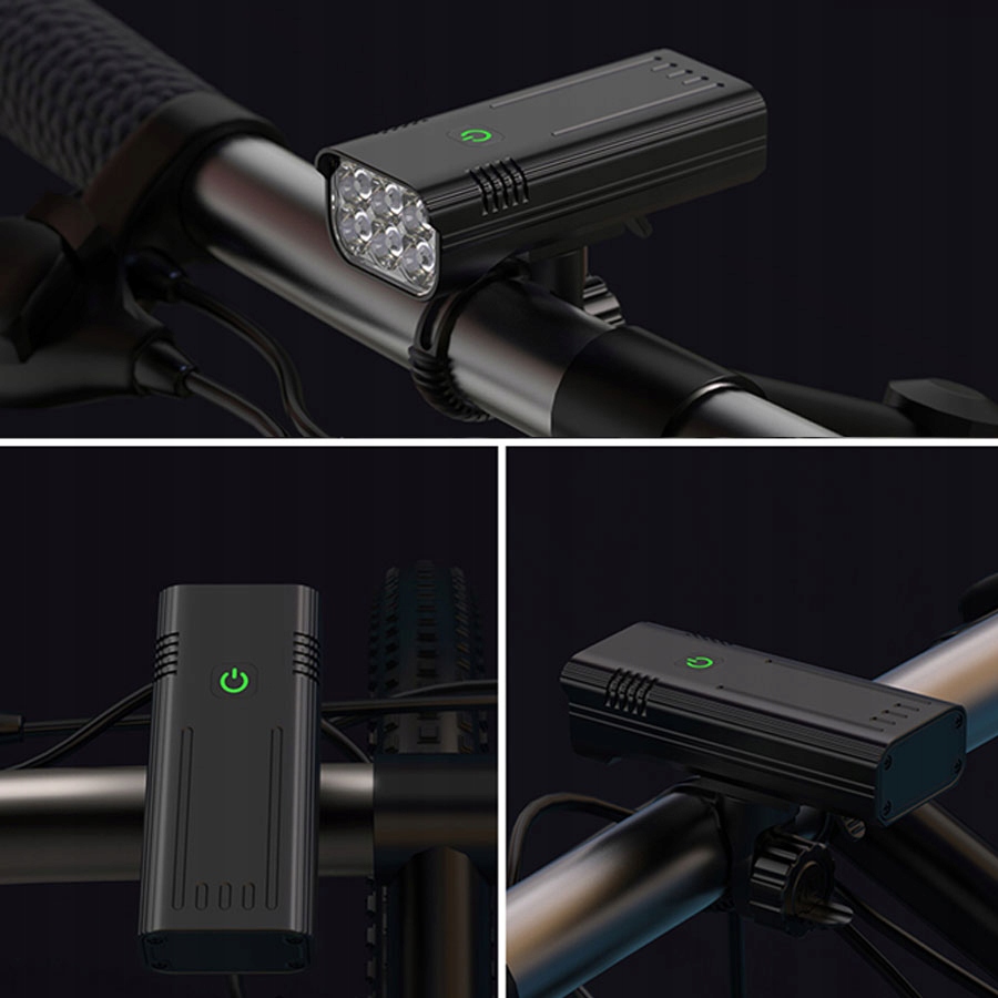 LAMPKA ROWEROWA LED OŚWIETLENIE ROWER PRZÓD TYŁ Waga 365 g