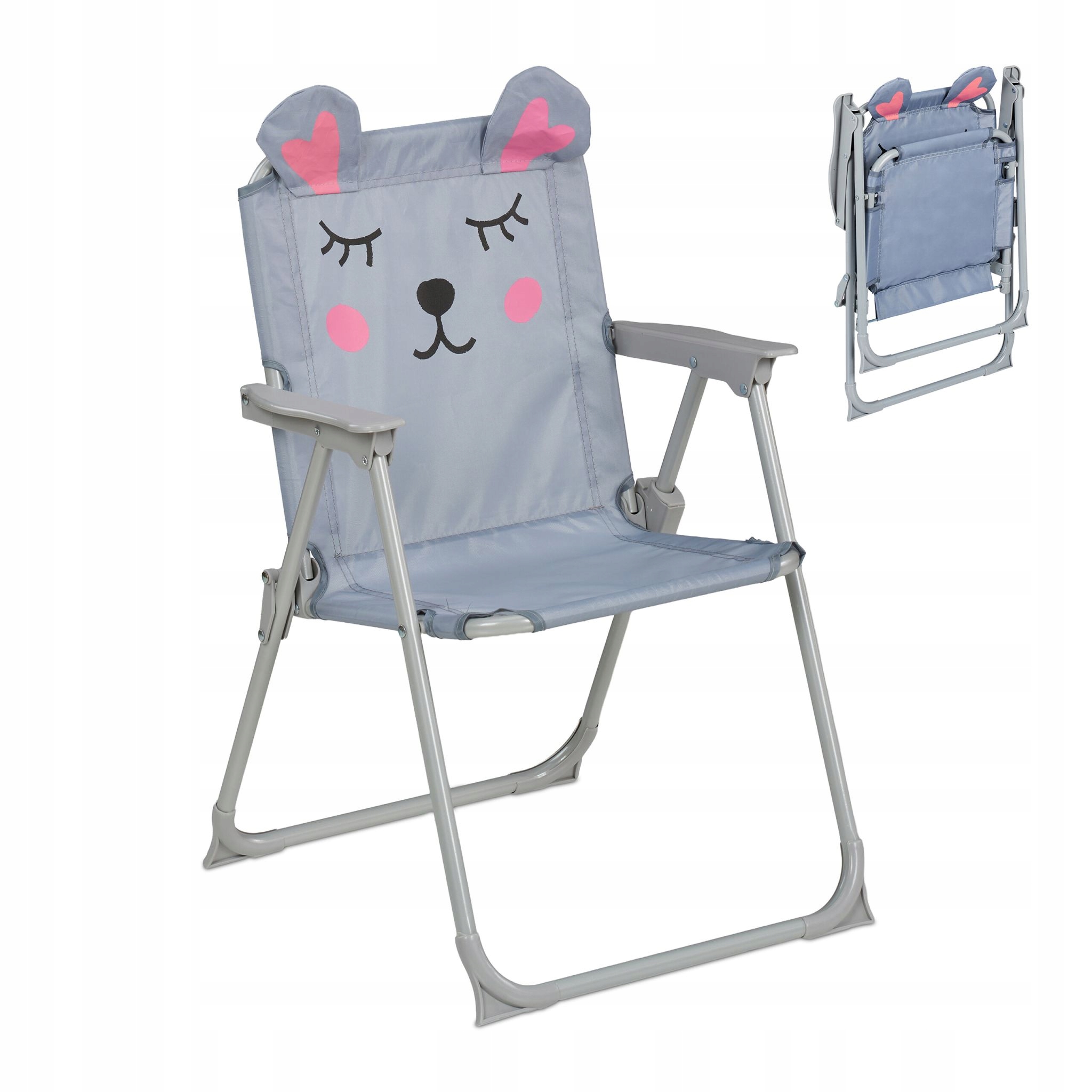 Relaxdays Krzesło Kempingowe Dziecięce Z Motywem Myszy Składane Turystyczne